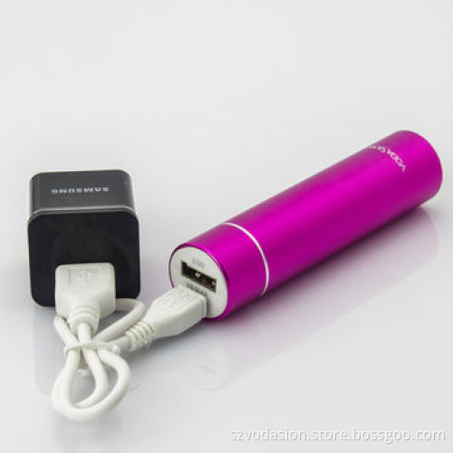 New Lipstick External Style Power Bank, 2600mAh Capacity, Rechargeable with Stainless Steel Design